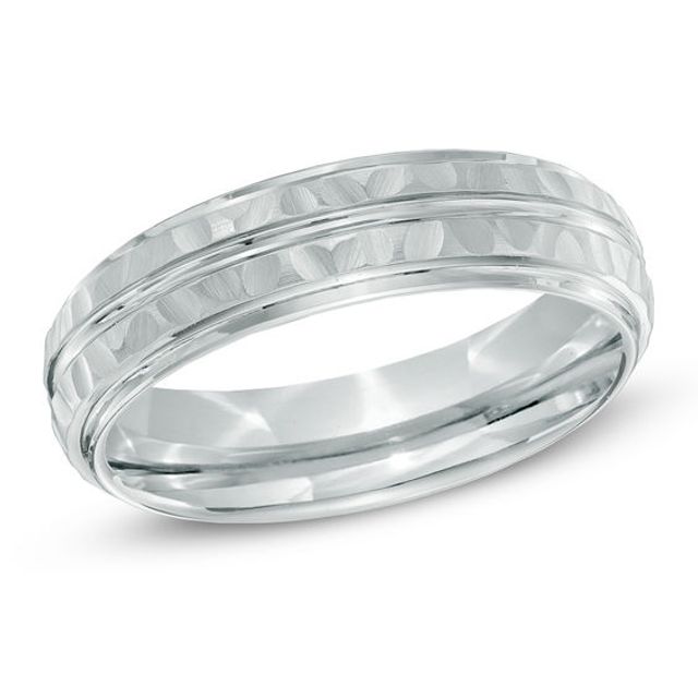 Zales Men's 6.0mm Polished Comfort Fit Wedding Band in Sterling Silver