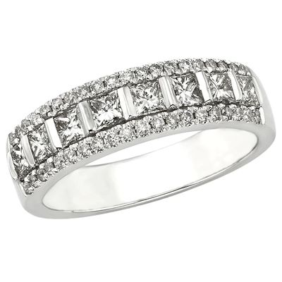 Previously Owned - 7/8 CT. T.w. Princess-Cut Diamond Anniversary Band in 14K White Gold (I/I2)