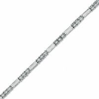 Previously Owned - 1/4 CT. T.w. Diamond Three Stone Line Bracelet in 10K White Gold