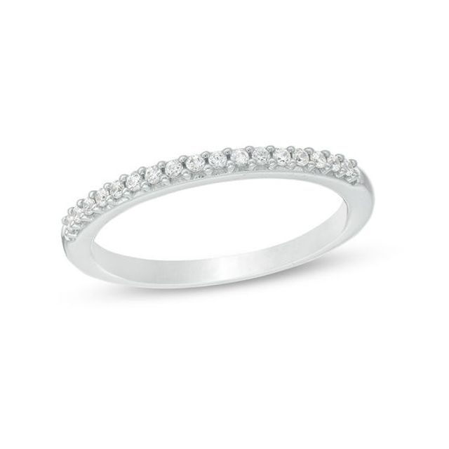 Previously Owned - 1/6 CT. T.w. Colorless Diamond Wedding Band in 18K White Gold