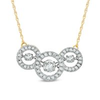 Previously Owned - 7/8 CT. T.w. Diamond Three Stone Frame Necklace in 10K Gold