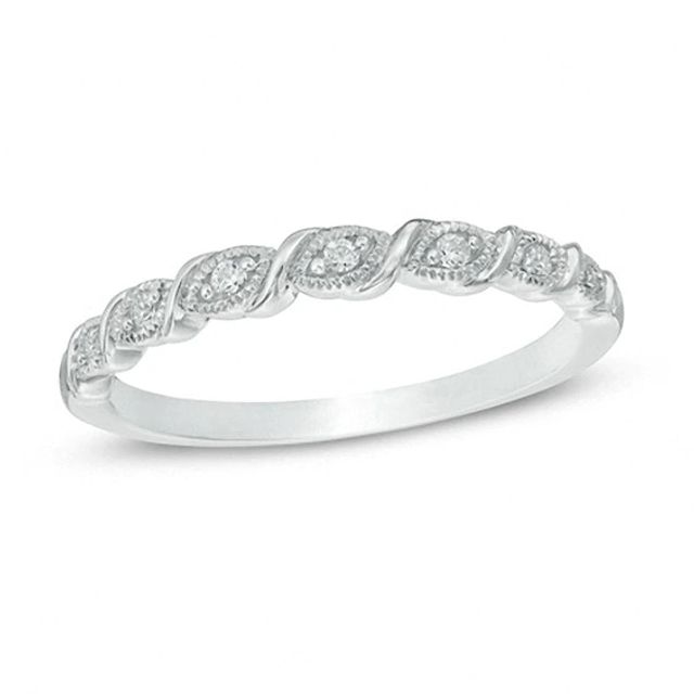 Previously Owned - Diamond Accent Vintage-Style Cascading Band in 10K White Gold