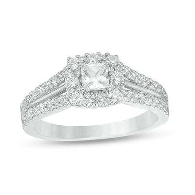 Previously Owned - Love's Destiny by Peoples 1 CT. T.w. Princess-Cut Diamond Engagement Ring in 14K Two-Tone Gold