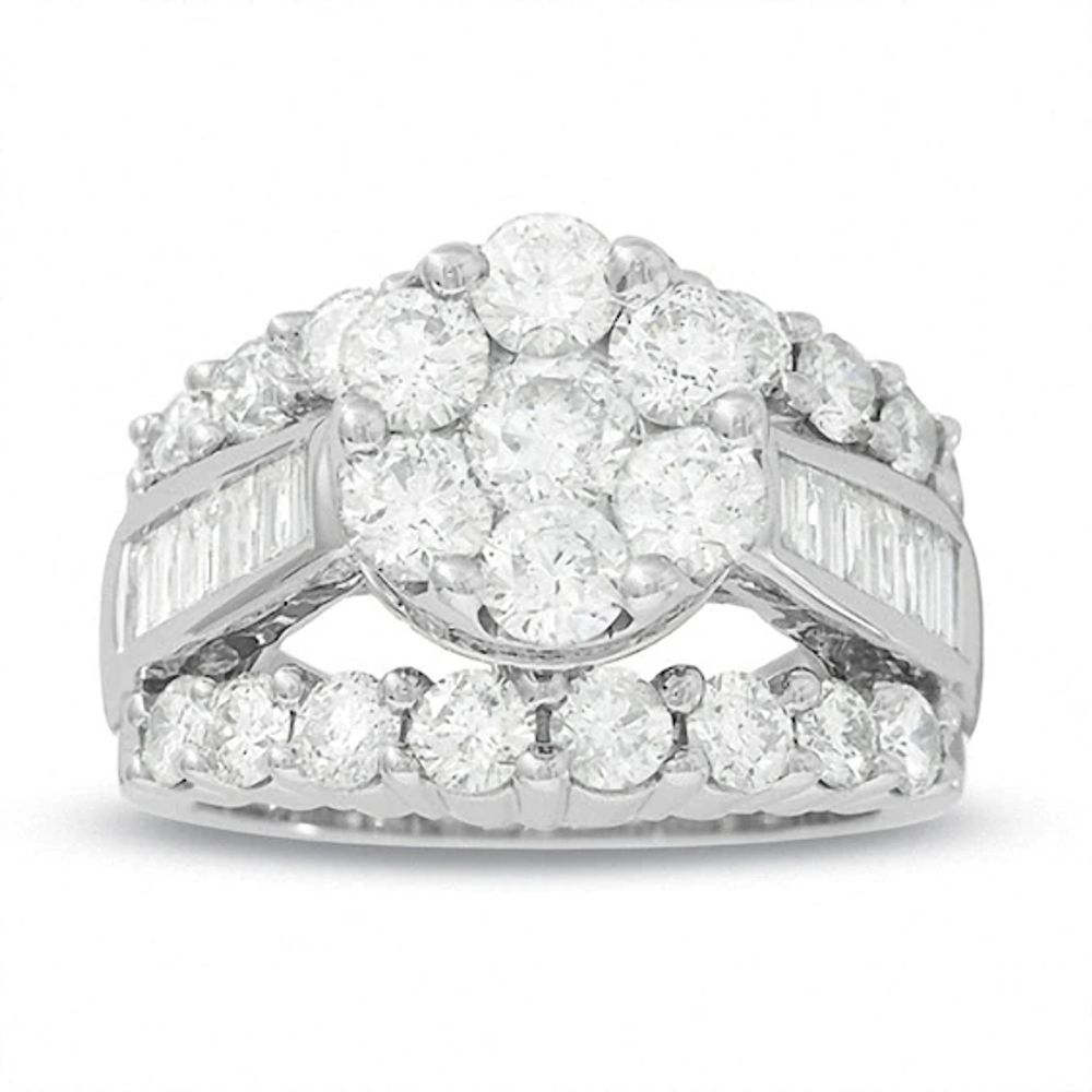 Previously Owned - 4 CT. T.w. Composite Diamond Cluster Engagement Ring in 14K White Gold