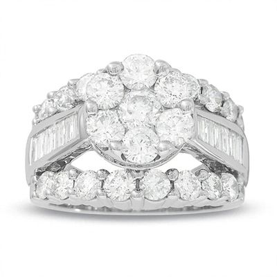 Previously Owned - 4 CT. T.w. Composite Diamond Cluster Engagement Ring in 14K White Gold