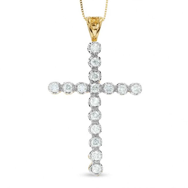 Previously Owned - 1 CT. T.w. Diamond Cross Pendant in 10K Gold