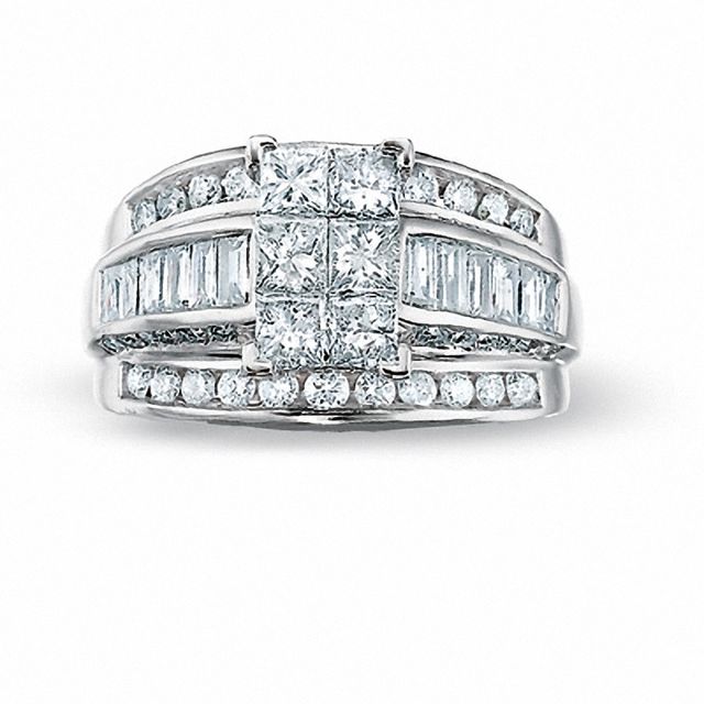 Previously Owned - 2 CT. T.w. Diamond Multi-Stone Ring in 14K White Gold