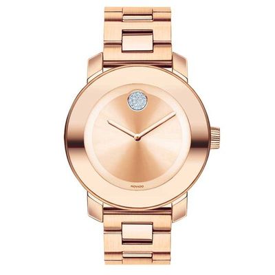 Previously Owned - Ladies' Movado BoldÂ®Crystal Accent Rose-Tone Watch (Model: 3600086)