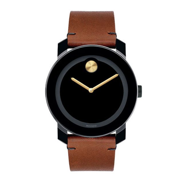 Previously Owned - Men's Movado BoldÂ® Strap Watch with Black Dial (Model: 3600305)