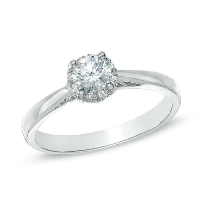 Previously Owned - 1/2 CT. T.w. Diamond Engagement Ring in 14K White Gold (I/I1)