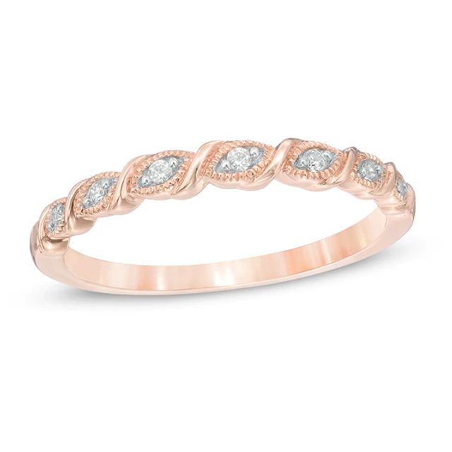 Previously Owned - Diamond Accent Vintage-Style Cascading Band in 10K Rose Gold