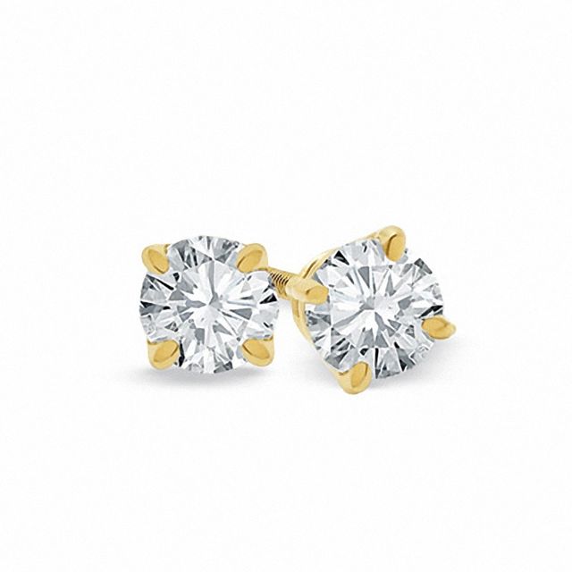Previously Owned - 2 CT. T.w. Diamond Solitaire Stud Earrings in 18K Gold (I/Vs2)