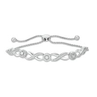 Previously Owned - 1/3 CT. T.w. Diamond Infinity Bolo Bracelet in 10K White Gold - 9.5"