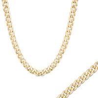 Previously Owned - 10K Gold 6.7mm Light Curb Chain Bracelet and Necklace Set