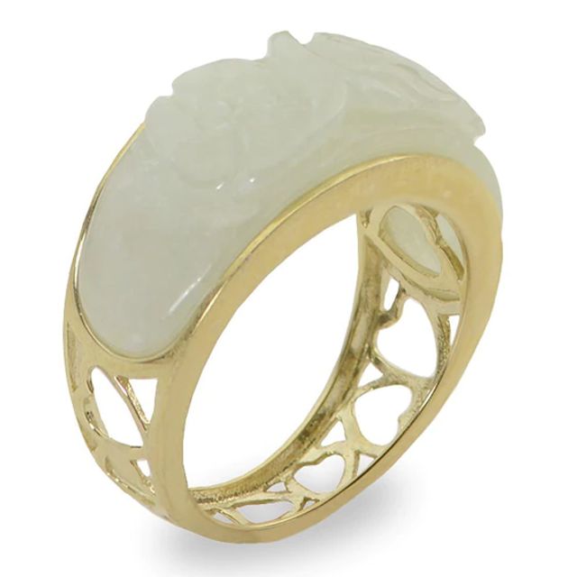 Previously Owned - Jade Ring in 10K Gold