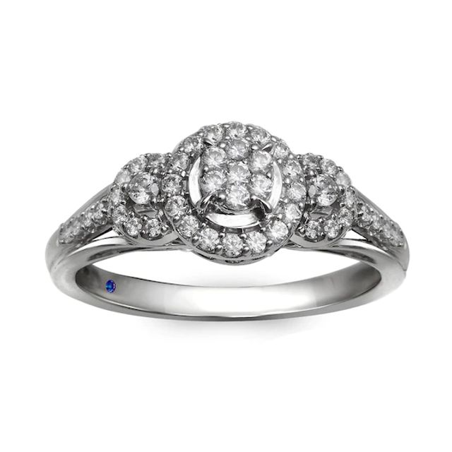 Previously Owned - Cherished Promise Collectionâ¢ 1/3 CT. T.w. Diamond Three Stone Frame Promise Ring in 10K White Gold