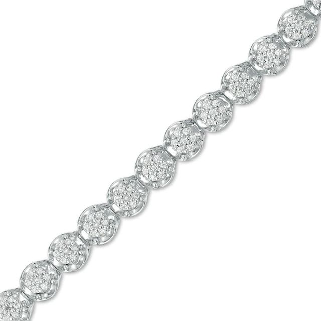 Previously Owned - 1 CT. T.w. Composite Diamond Tennis Bracelet in 10K White Gold