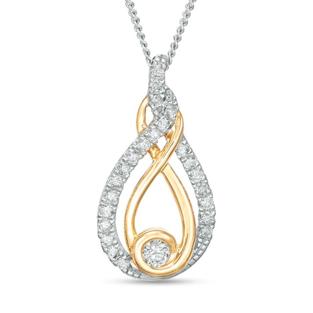 Previously Owned - Interwovenâ¢ 1/3 CT. T.w. Diamond Pendant in 10K Two-Tone Gold - 19"