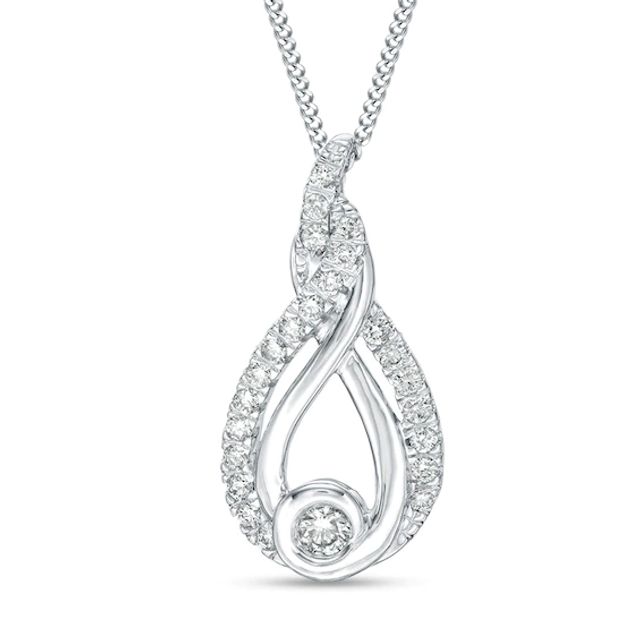 Previously Owned - Interwovenâ¢ 1/5 CT. T.w. Diamond Pendant in 10K White Gold - 19"