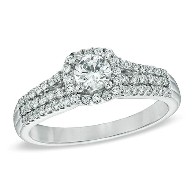 Previously Owned - Celebration LuxÂ® 3/4 CT. T.w. Diamond Engagement Ring in 18K White Gold (I/Si2)