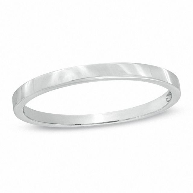 Previously Owned - Ladies' 1.5mm Wedding Band in 10K White Gold
