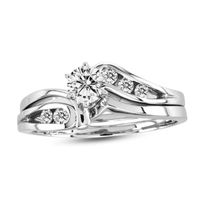 Previously Owned - 1/2 CT. T.w. Diamond Bypass Bridal Set in 14K White Gold