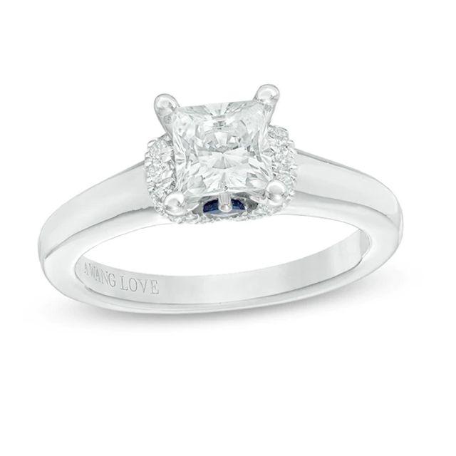 Previously Owned - Vera Wang Love Collection 1 CT. T.w. Princess-Cut Diamond Solitaire Ring in 14K White Gold