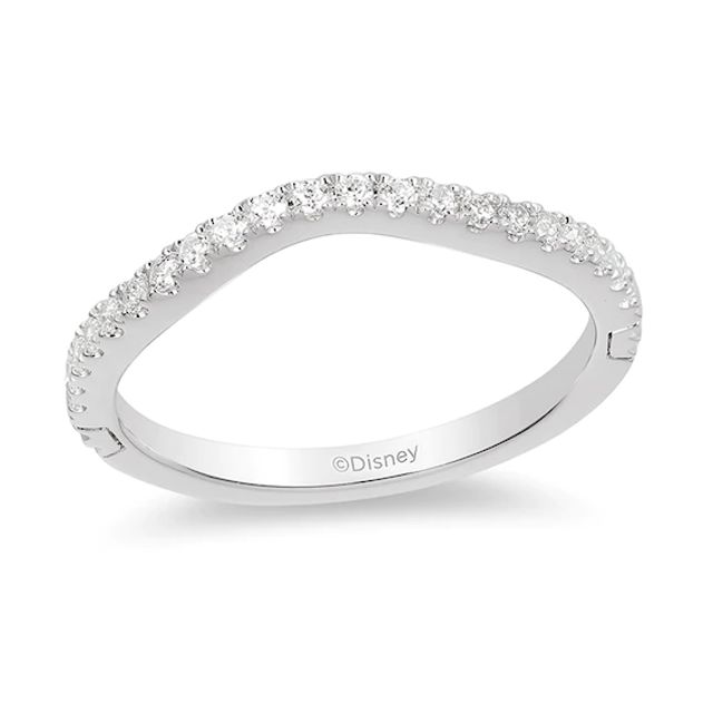 Previously Owned - Enchanted Disney Princess 1/5 CT. T.w. Diamond Contour Wedding Band in 14K White Gold