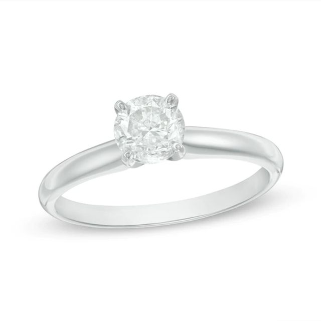 Previously Owned - 3/4 CT. Diamond Solitaire Engagement Ring in 14K White Gold (K/I3)