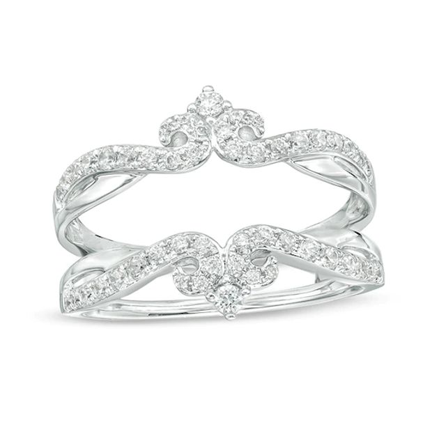 Previously Owned - 1/2 CT. T.w. Diamond Twist Double Crown Solitaire Enhancer in 14K White Gold