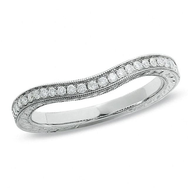 Previously Owned - 1/5 CT. T.w. Diamond Curved Band in 14K White Gold