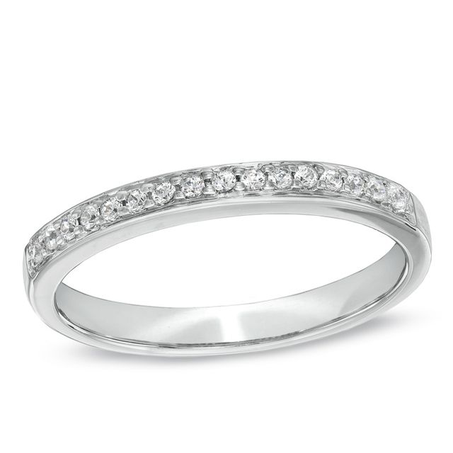 Previously Owned - Ladies' 1/10 CT. T.w. Diamond Wedding Band in 10K White Gold