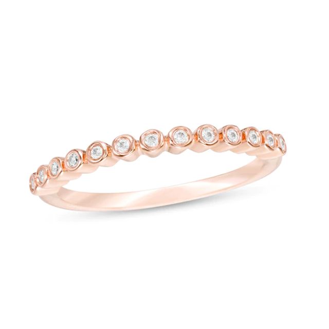 Previously Owned - 1/10 CT. T.w. Diamond Bubble Stackable Band in 10K Rose Gold