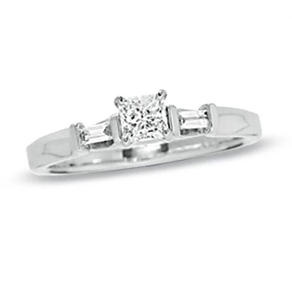 Previously Owned - 1/2 CT. T.w. Princess-Cut Diamond Engagement Ring in 14K White Gold