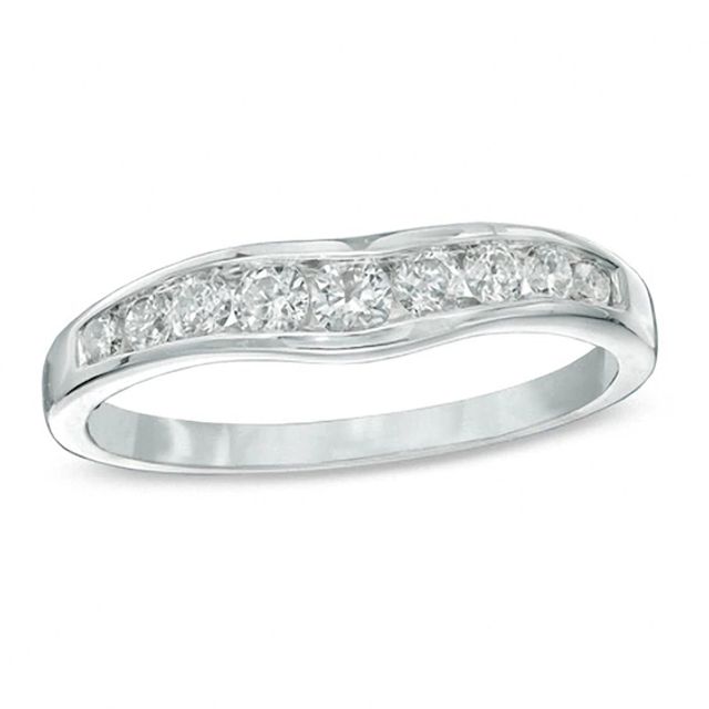 Previously Owned - 3/8 CT. T.w. Diamond Contour Band in 14K White Gold