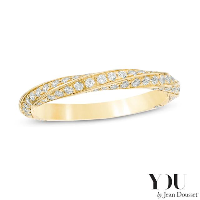 Previously Owned - YOU by Jean Doussetâ¢ 1/2 CT. T.w. Diamond Twist Anniversary Band in 14K Gold (I/Si2)