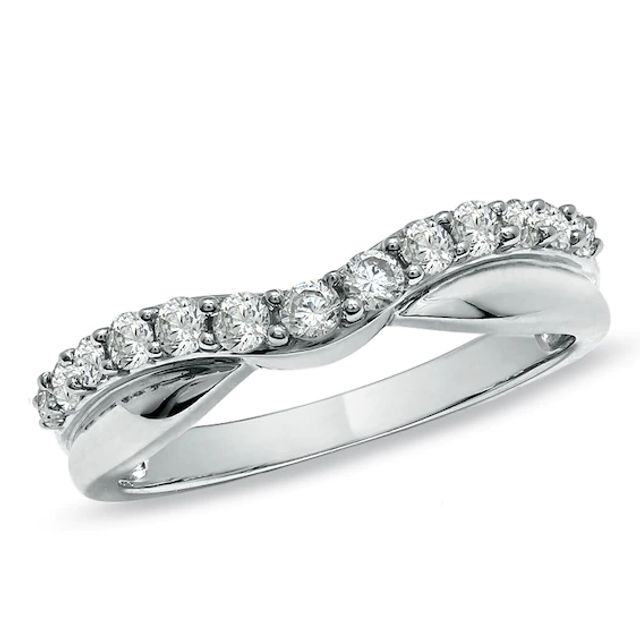 Previously Owned - 1/2 CT. T.w. Diamond Twist Contour Band in 14K White Gold