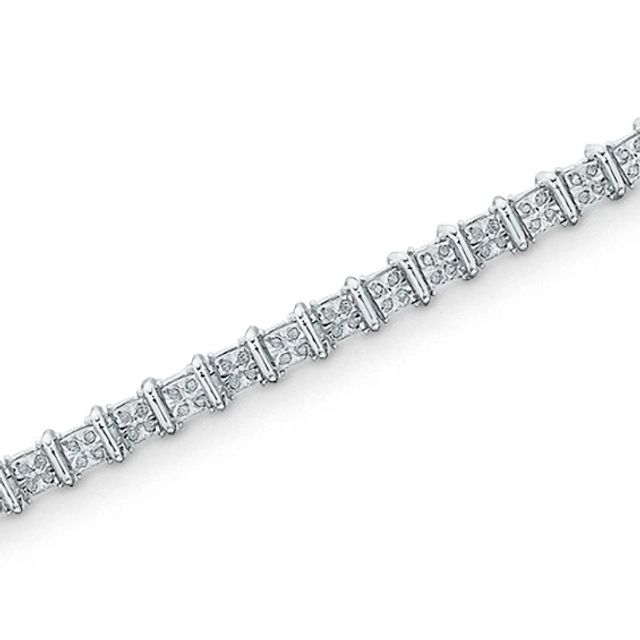 Previously Owned - 1/2 CT. T.w. Diamond Bar Bracelet in Sterling Silver