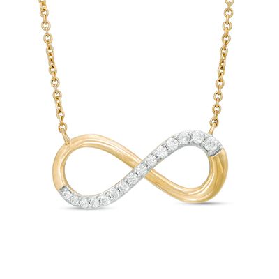 Previously Owned - 1/4 CT. T.w. Diamond Infinity Necklace in 18K Gold