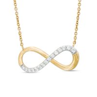Previously Owned - 1/4 CT. T.w. Diamond Infinity Necklace in 18K Gold