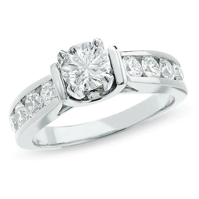 Previously Owned - Celebration LuxÂ® 1-1/2 CT. T.w. Diamond Engagement Ring in 18K White Gold (I/Si2)