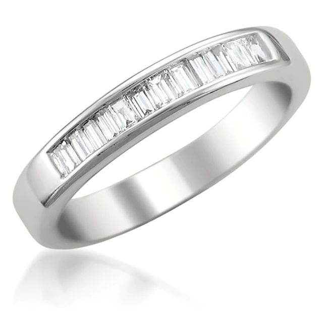 Previously Owned - 1/2 CT. T.w. Baguette Diamond Wedding Band in 14K White Gold (H/Vs2)