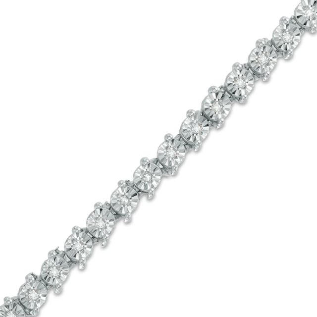 Previously Owned - 1/2 CT. T.w. Diamond Tennis Bracelet in Sterling Silver - 7.25"