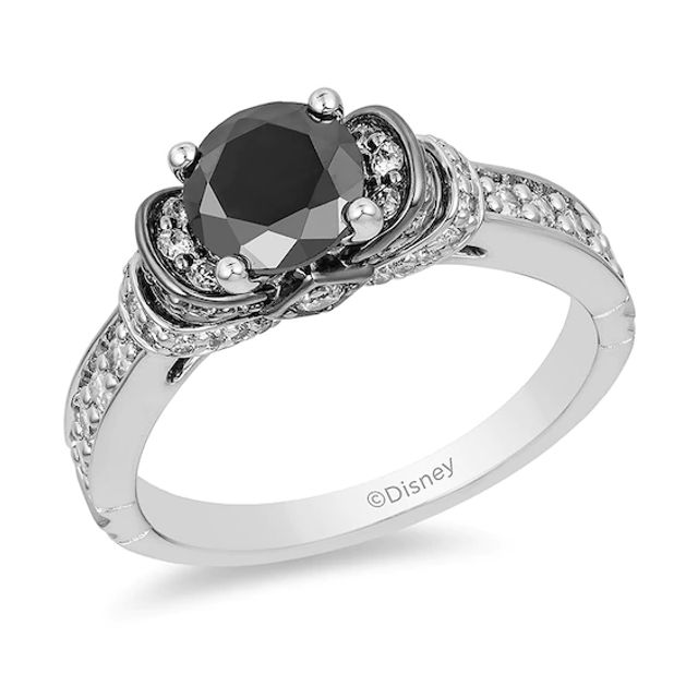 Previously Owned - Enchanted Disney Villains Evil Queen 1-1/2 CT. T.w. Black Diamond Ring in 14K White Gold