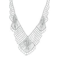 Previously Owned - Beaded Mesh Necklace in Sterling Silver - 17"