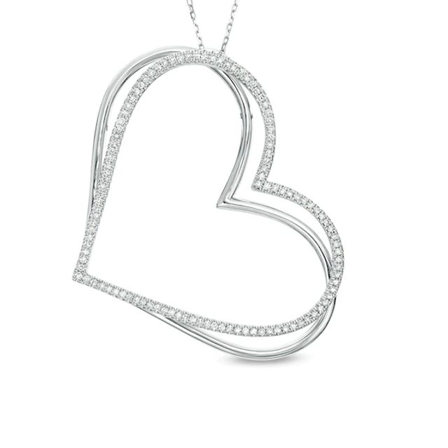 Previously Owned - The Kindred Heart from Vera Wang Love Collection 5/8 CT. T.w. Diamond Pendant in Sterling Silver