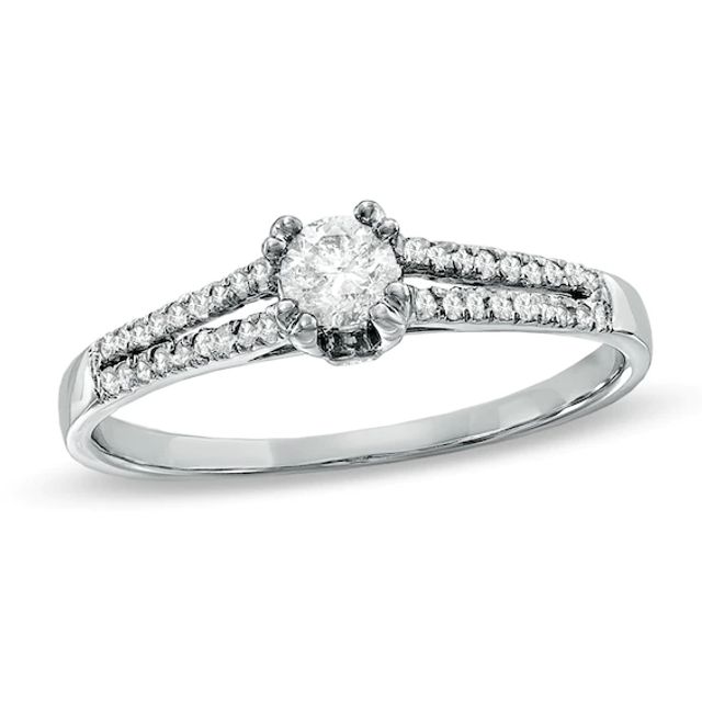 Previously Owned - 1/3 CT. T.w. Diamond Split Engagement Ring in 10K White Gold