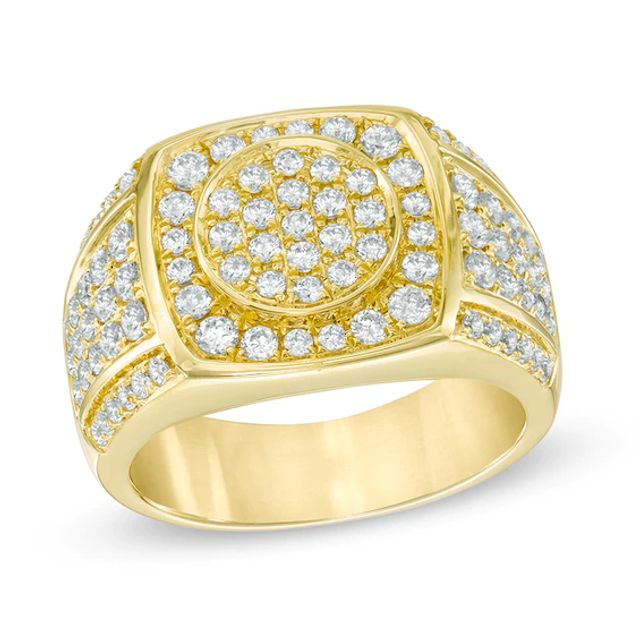 Previously Owned - Men's 2 CT. T.w. Composite Diamond Cushion Frame Ring in 10K Gold