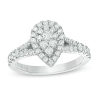 Previously Owned - Vera Wang Love Collection 3/4 CT. T.w. Composite Diamond Frame Engagement Ring in 14K White Gold