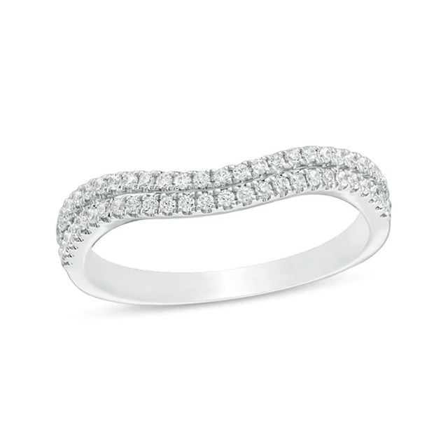 Previously Owned - 1/4 CT. T.w. Diamond Double Row Contour Anniversary Band in 10K White Gold